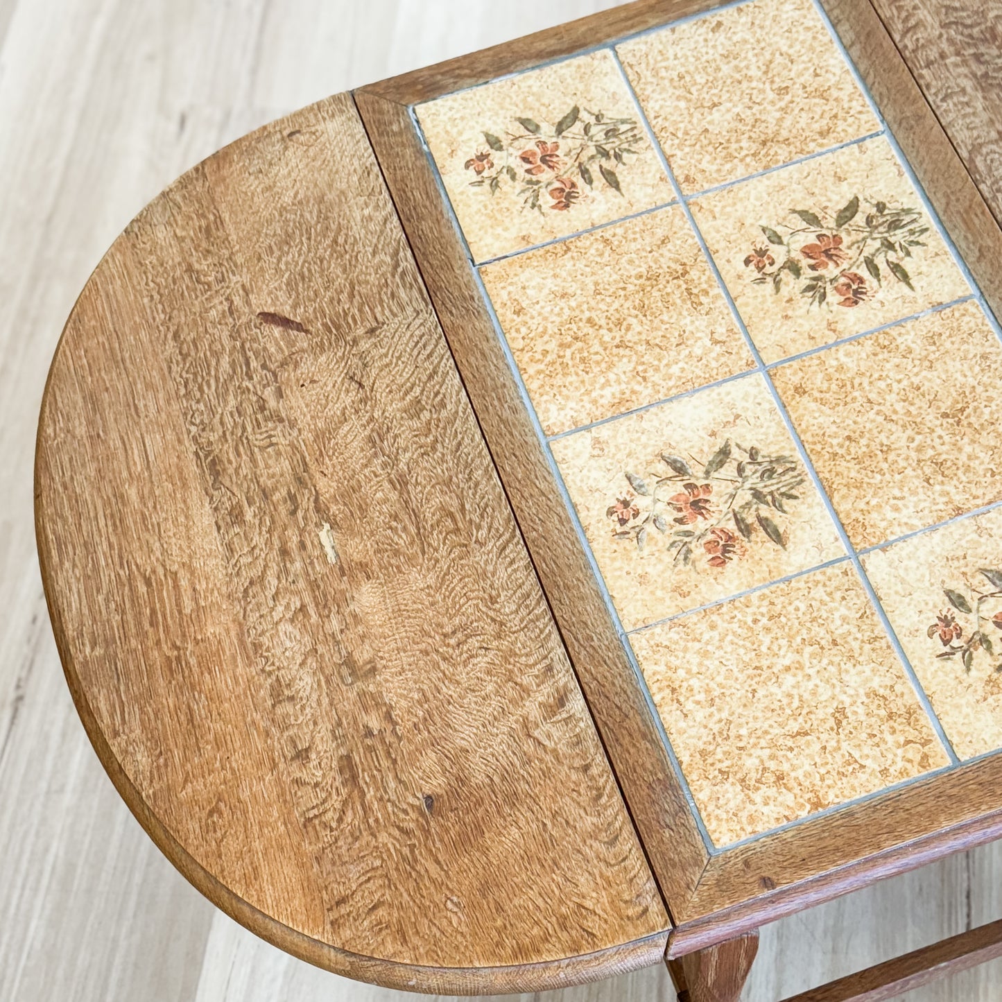 Danish oak drop side coffee table