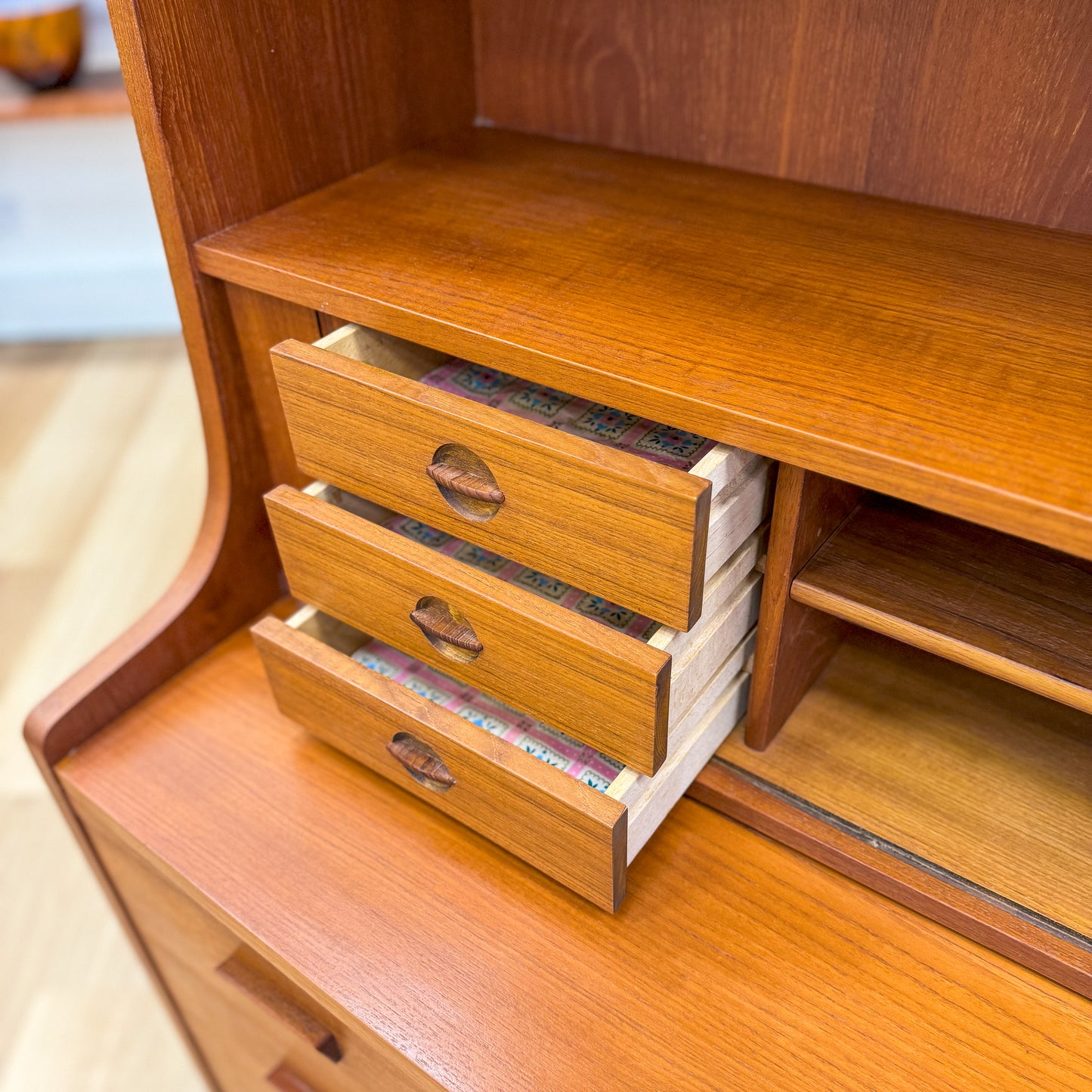 Danish combination bookcase and bureau circa 1960s