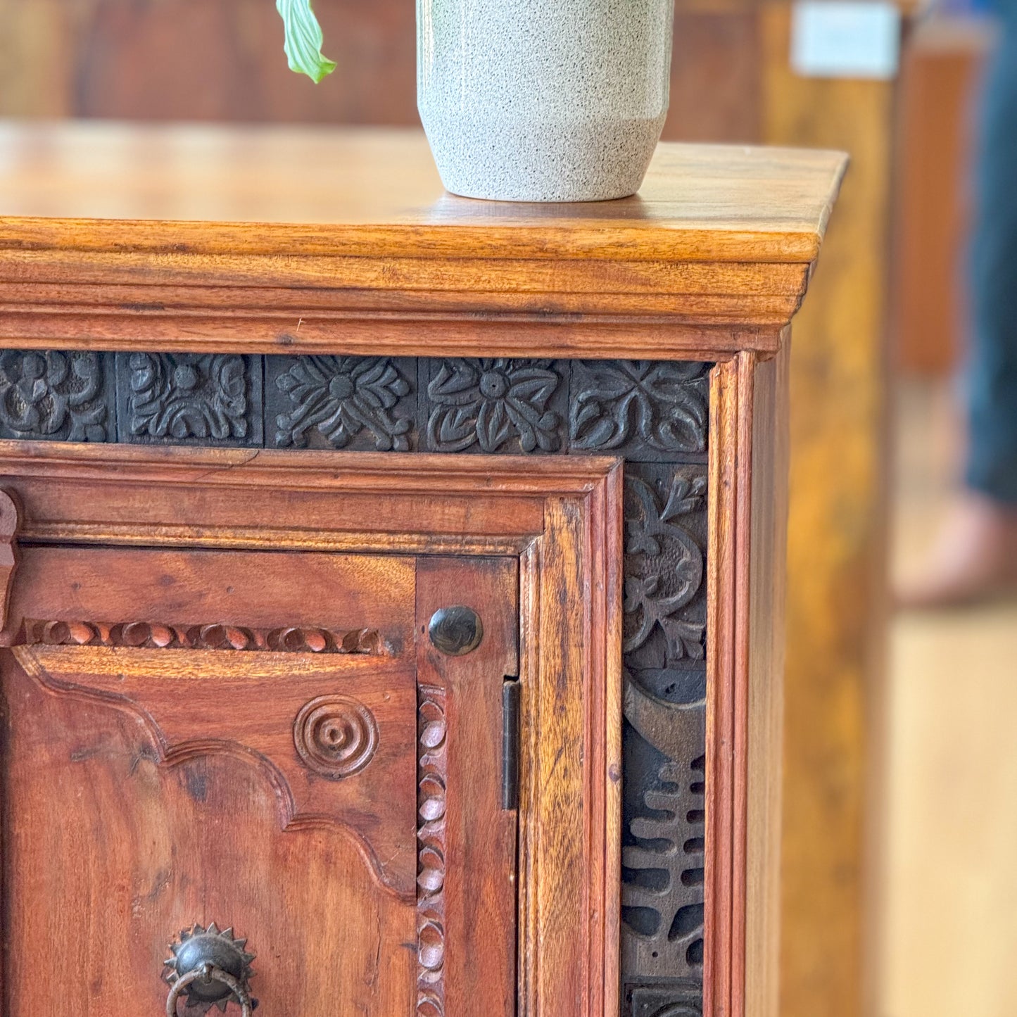 Spanish style solid wood hand etched cupboard