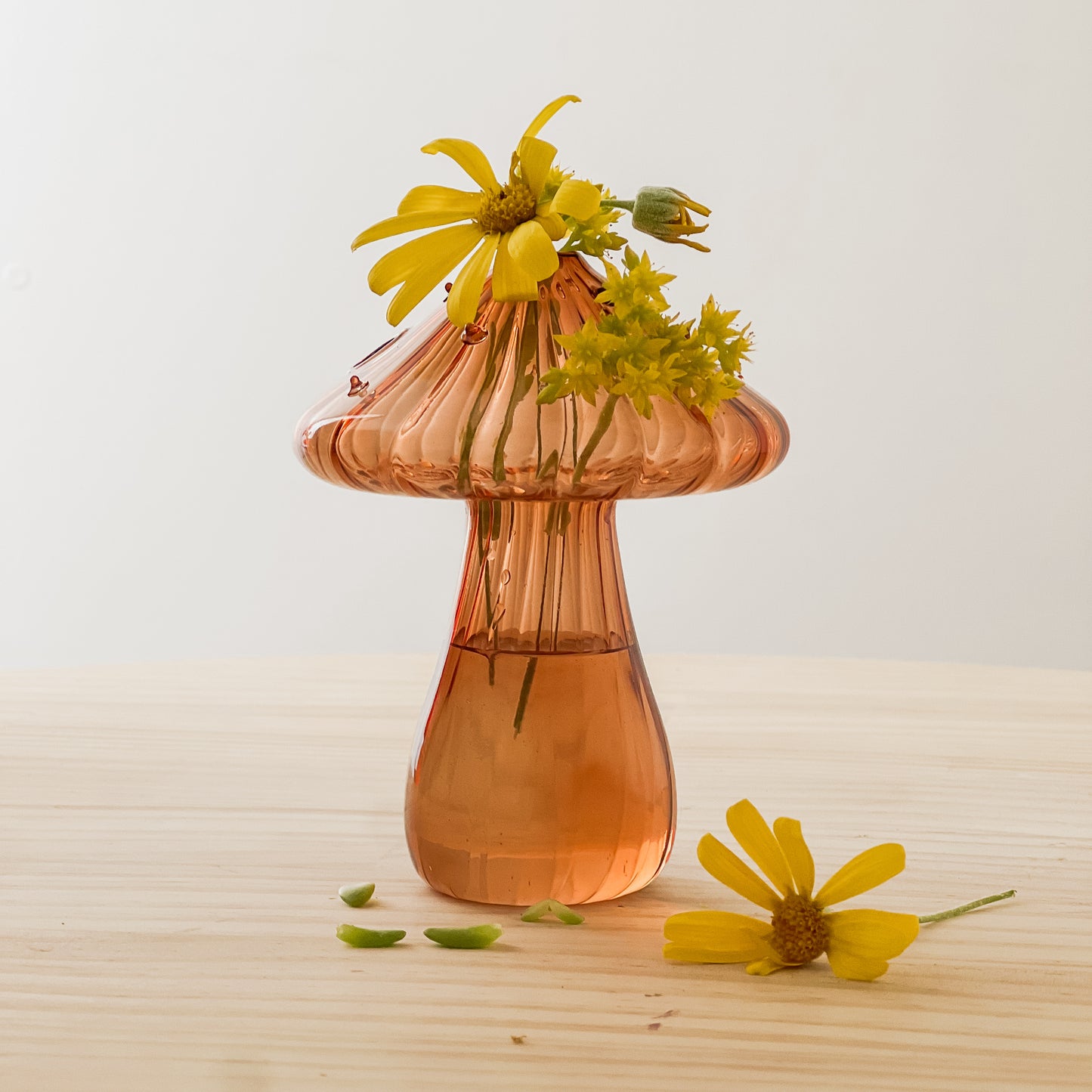 Mushroom Coloured Glass Vase