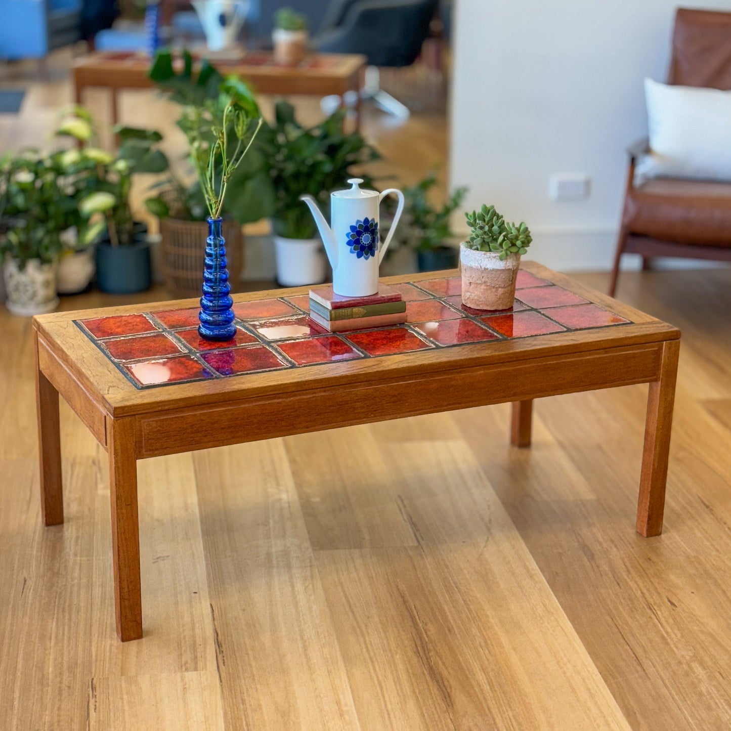 Vintage 1970s tiled top coffee table