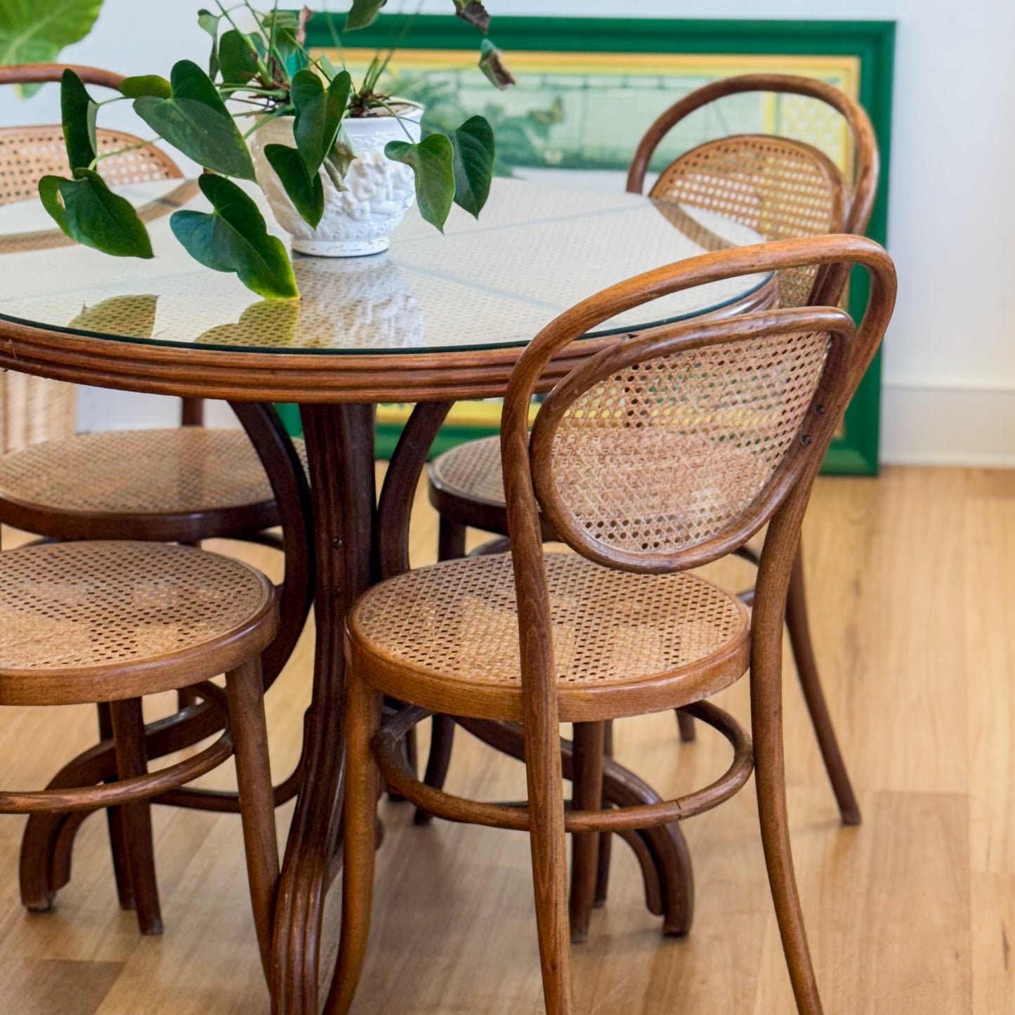 Wicker and Bentwood 5 piece dining setting