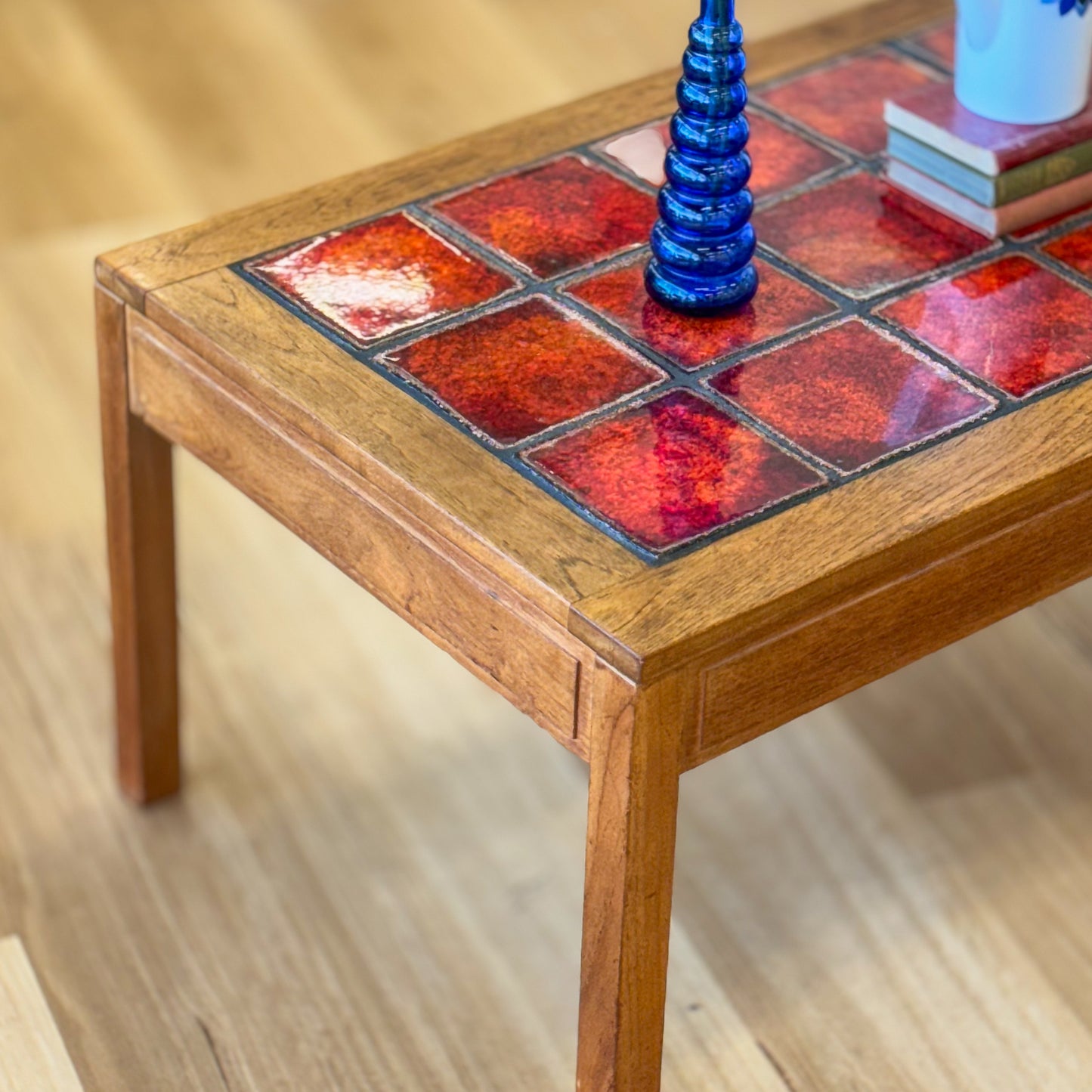 Vintage 1970s tiled top coffee table