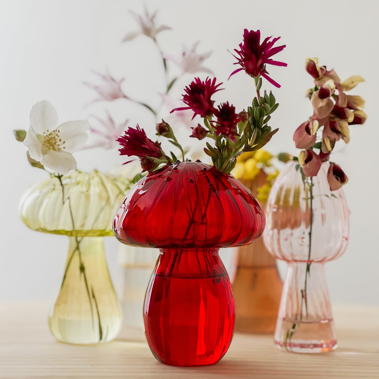 Mushroom Coloured Glass Vase