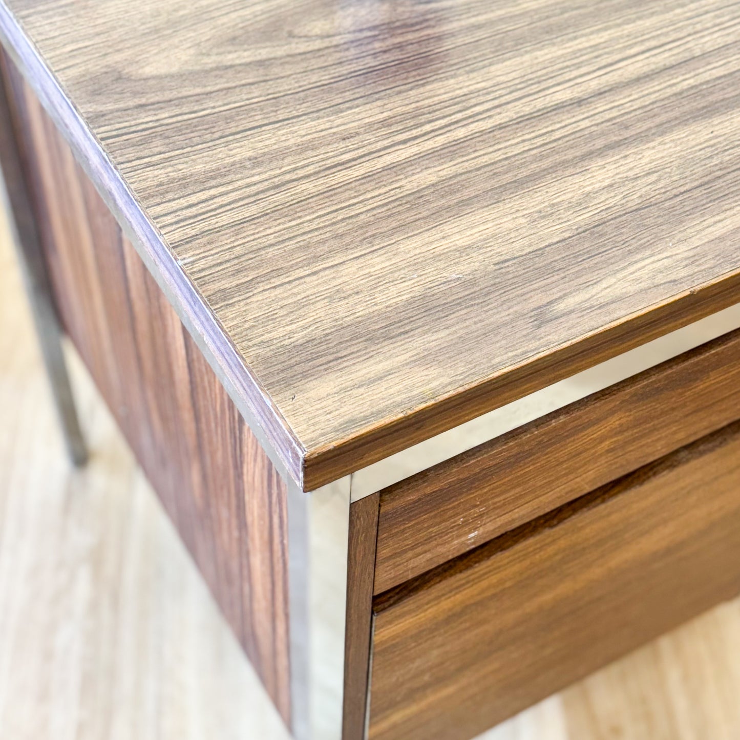 1970s laminate and chrome desk