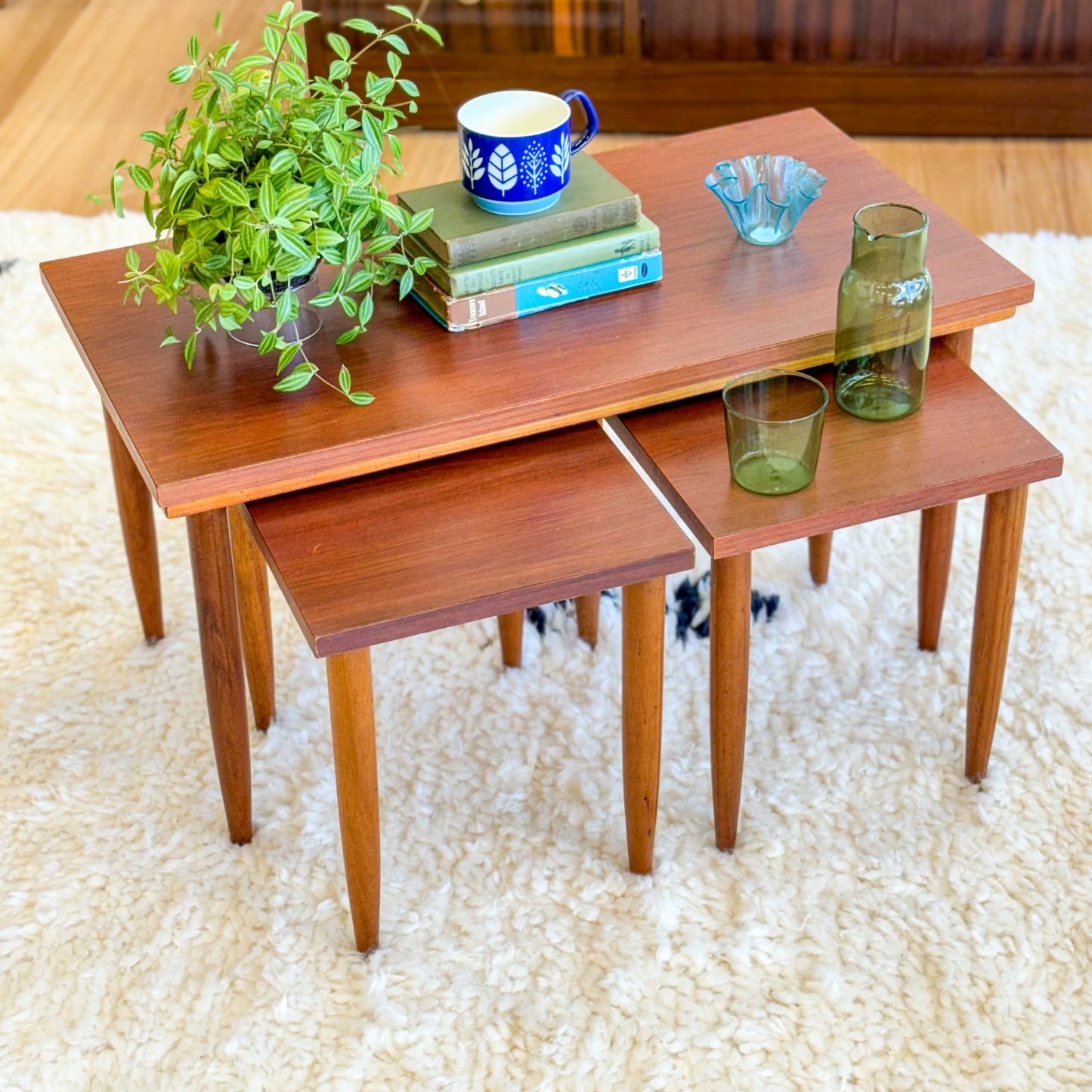 Set of three nesting tables