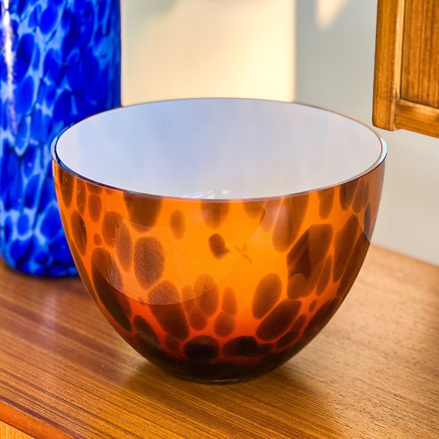 Polish Glass Leopard Print Bowl