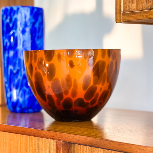 Polish Glass Leopard Print Bowl