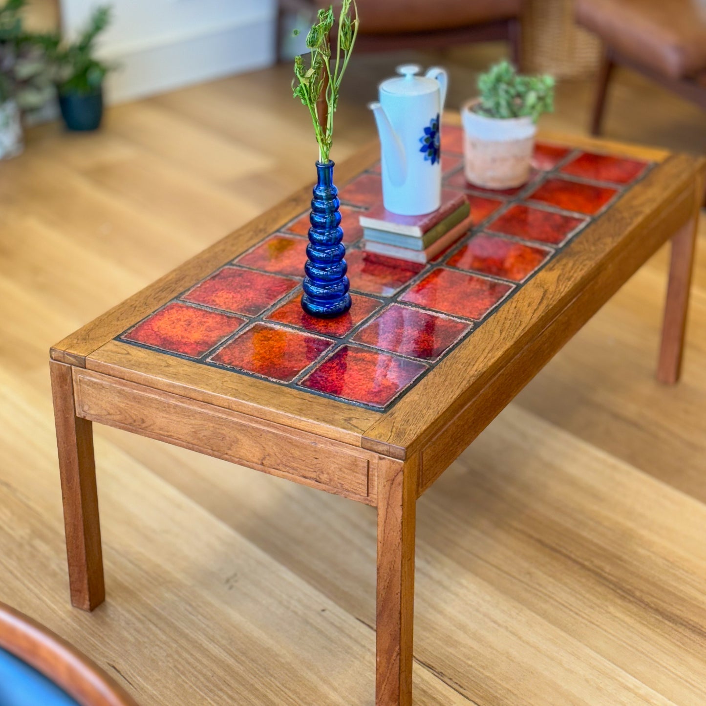 Vintage 1970s tiled top coffee table