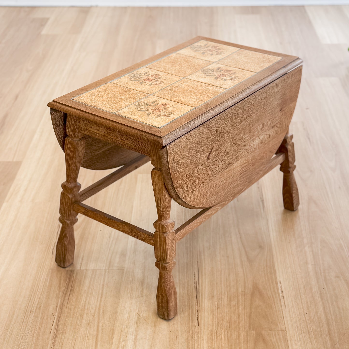 Danish oak drop side coffee table