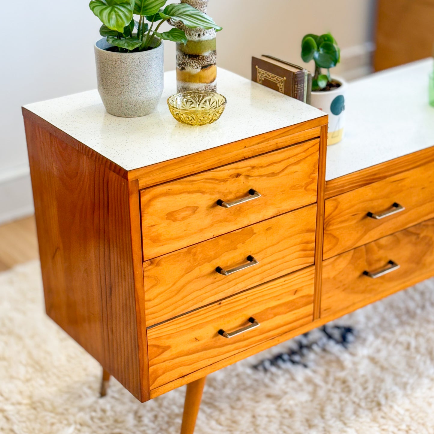 Handmade vintage telephone table