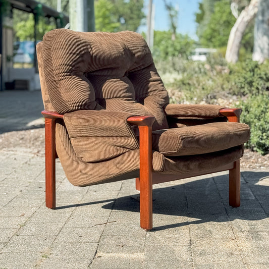 Tessa T21 original brown corduroy armchair