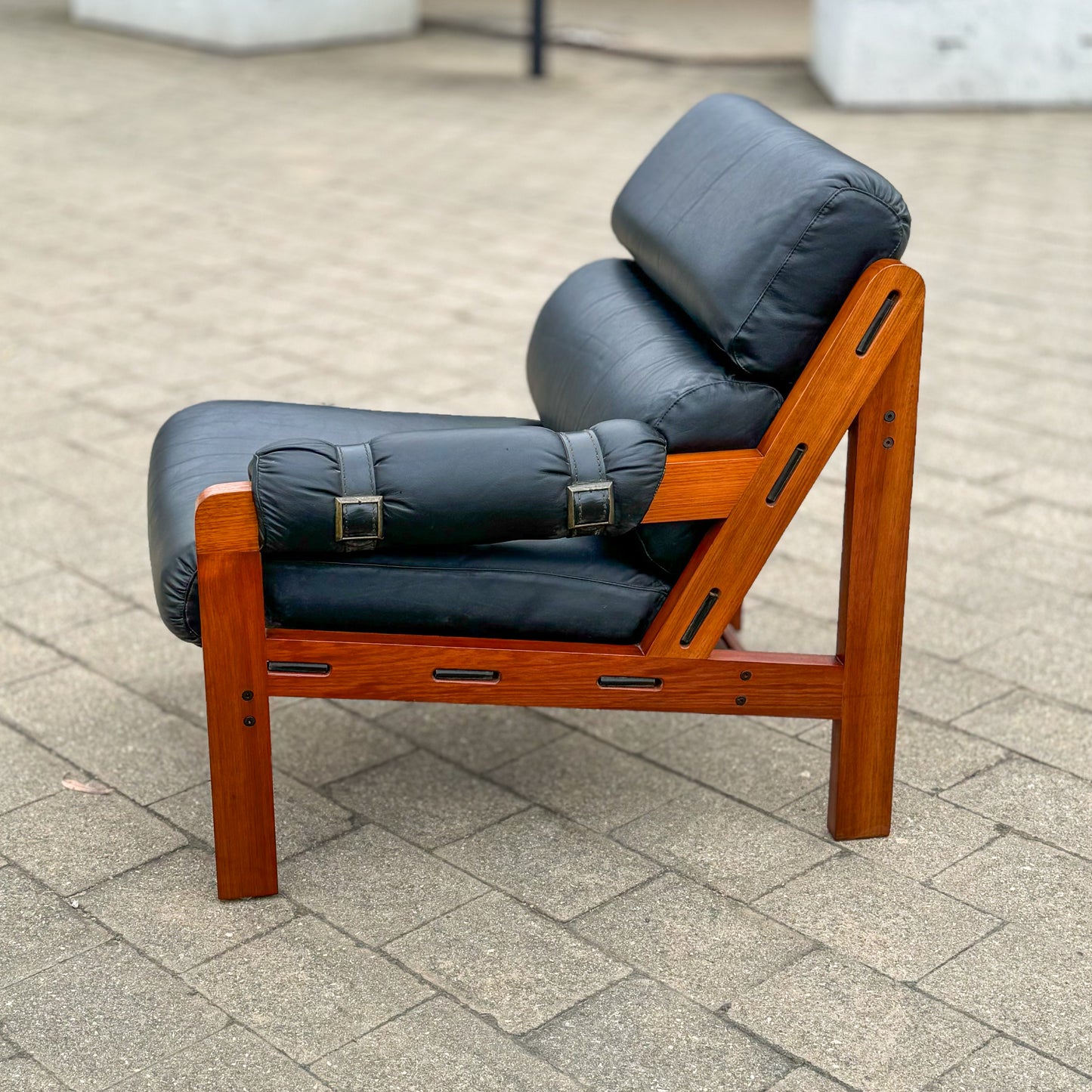 Vintage four piece modular leather and vinyl lounge suite by Module Company and Staff 1976