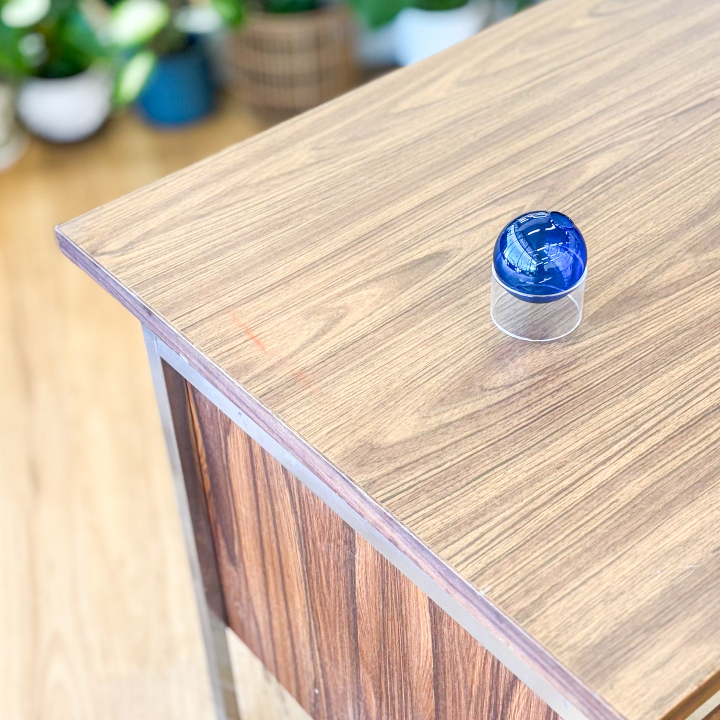 1970s laminate and chrome desk