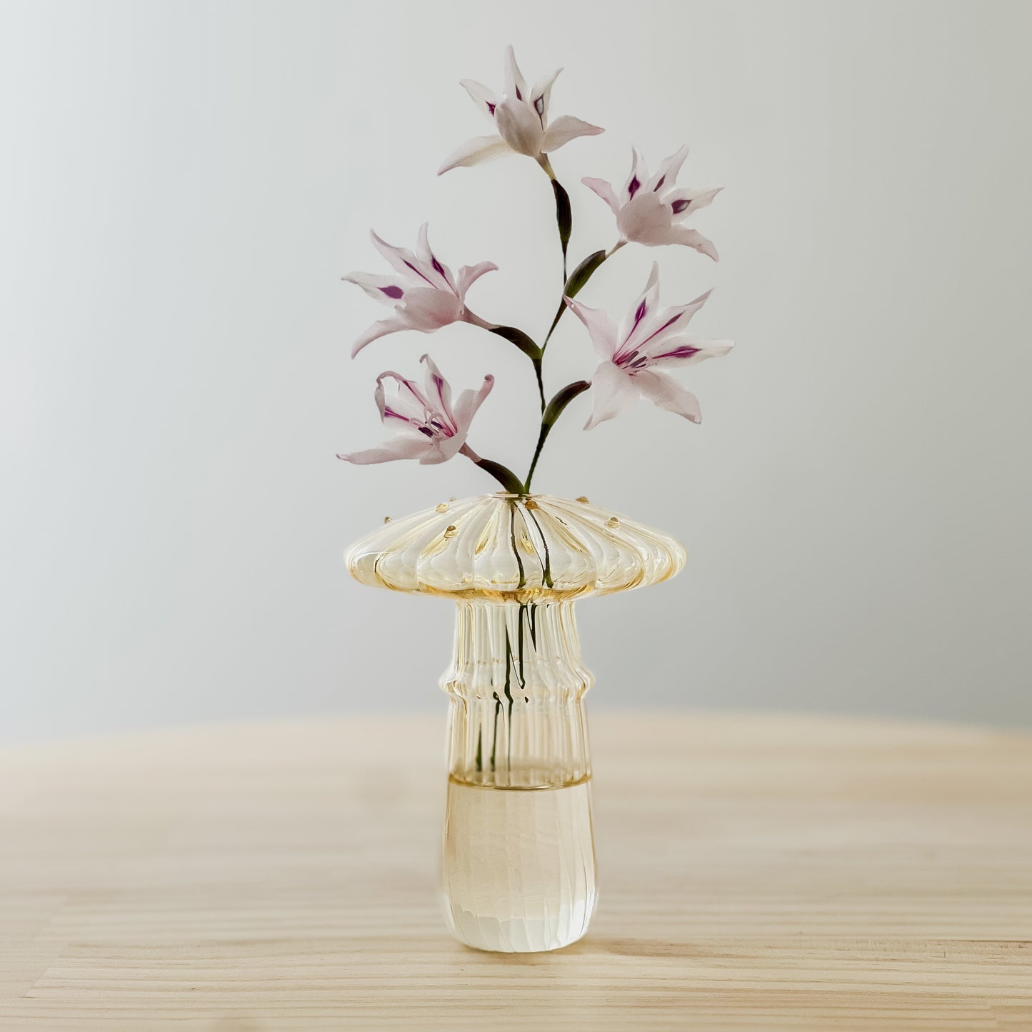 Mushroom Coloured Glass Vase