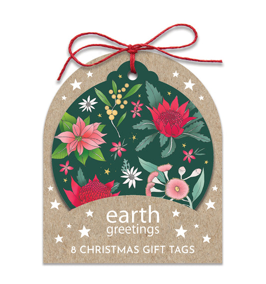 Christmas Gift Tags (Set of 8) - Festive Floral