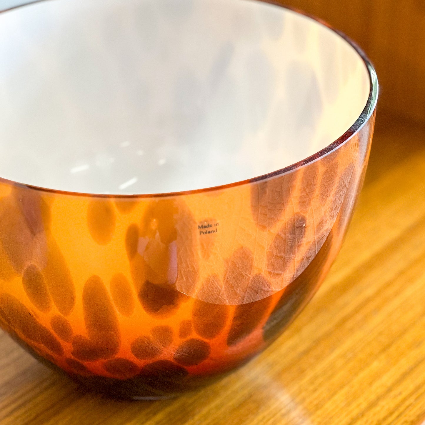 Polish Glass Leopard Print Bowl