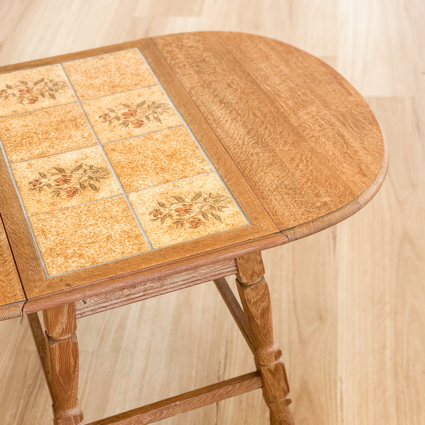 Danish oak drop side coffee table