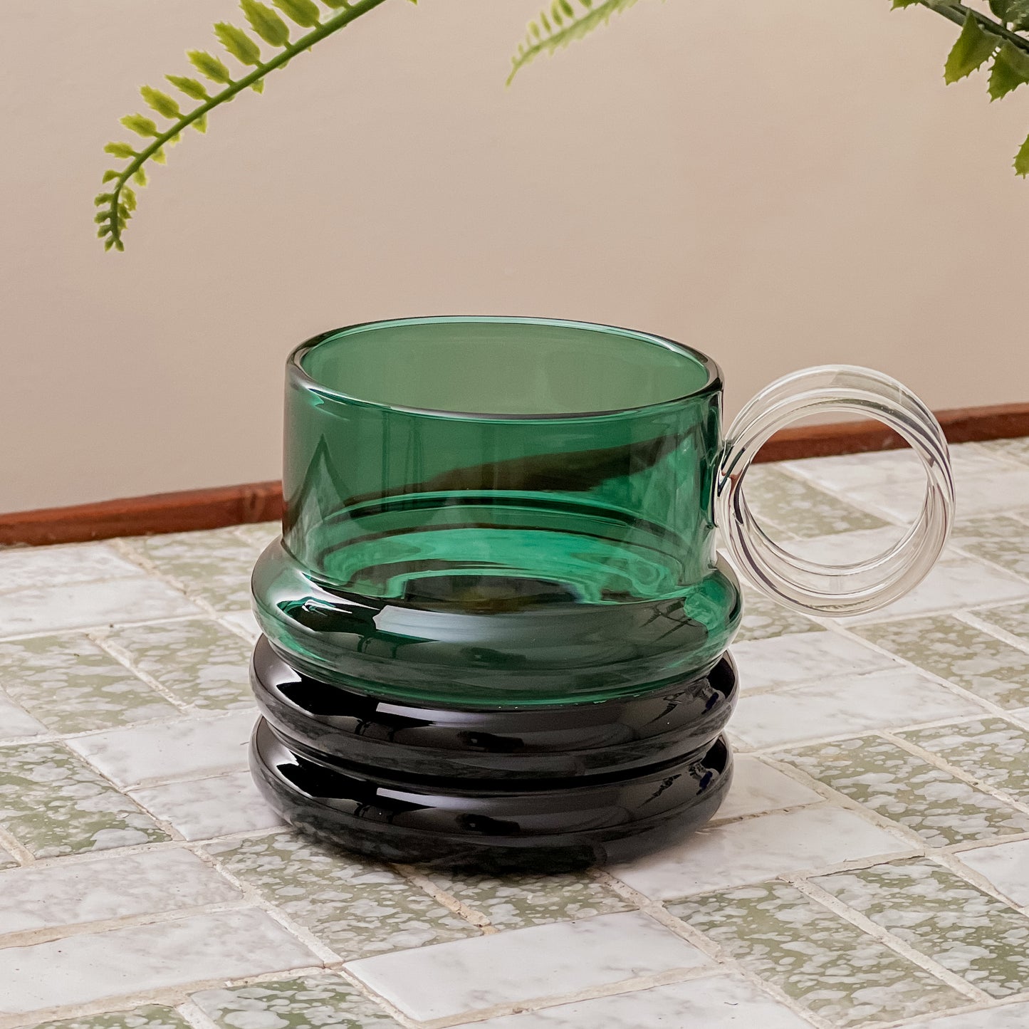 Coloured Ripple Glass Mug