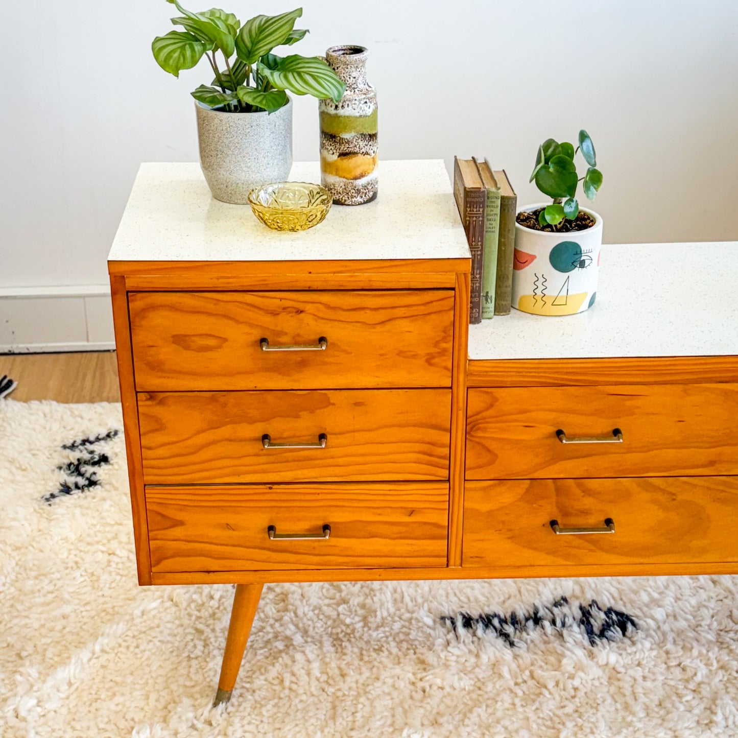 Handmade vintage telephone table