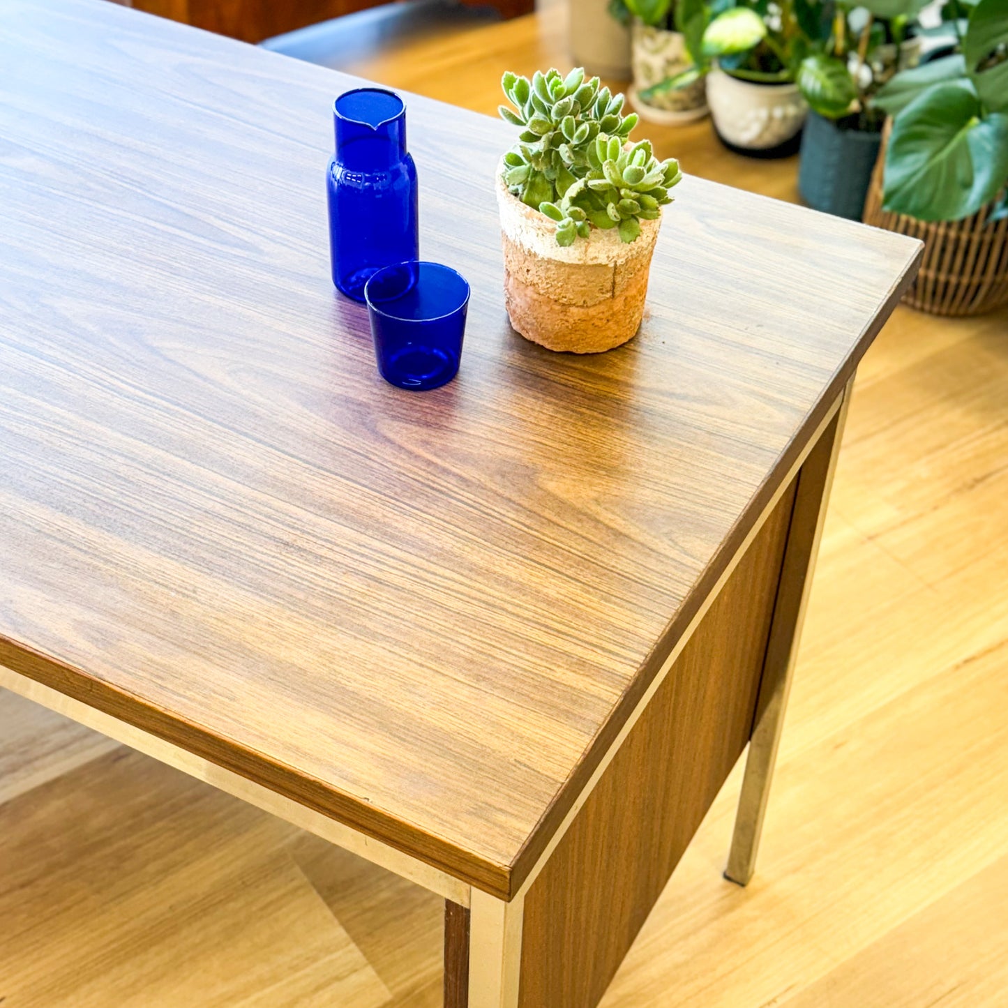 1970s laminate and chrome desk