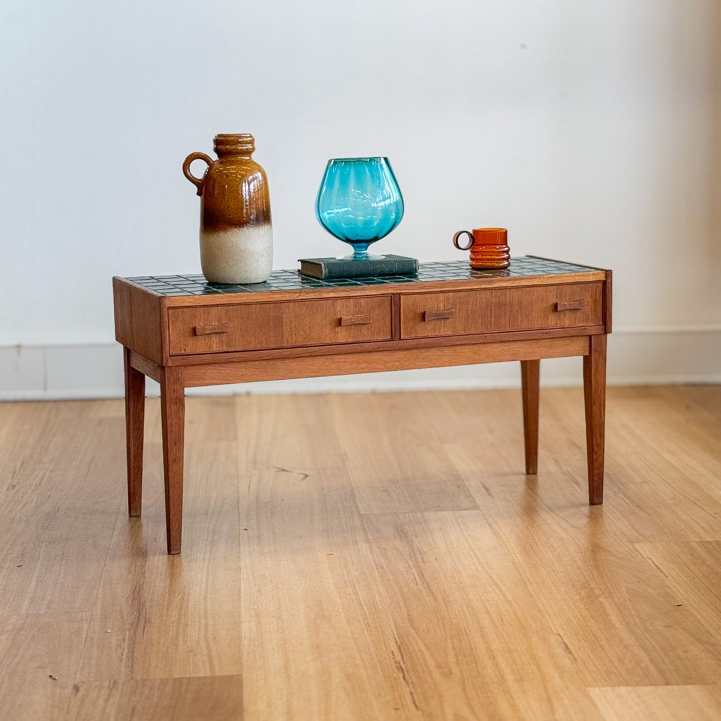 Mid century tiled top side table