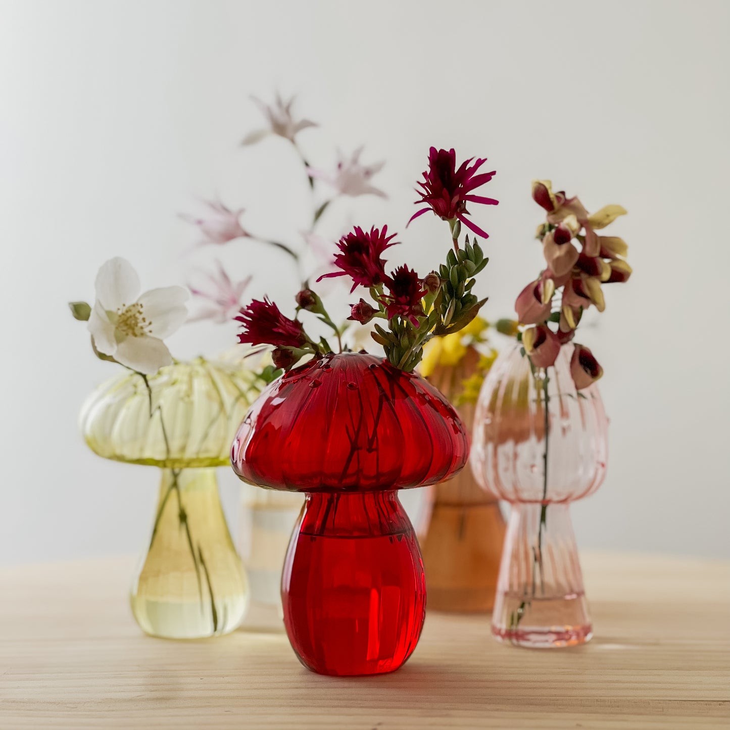 Mushroom Coloured Glass Vase