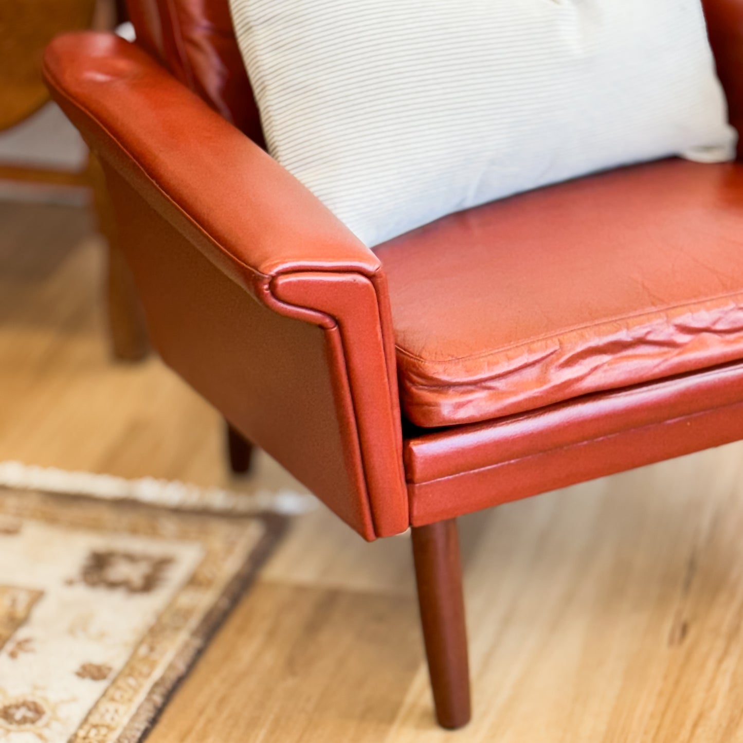 Danish Leather upholstered armchair