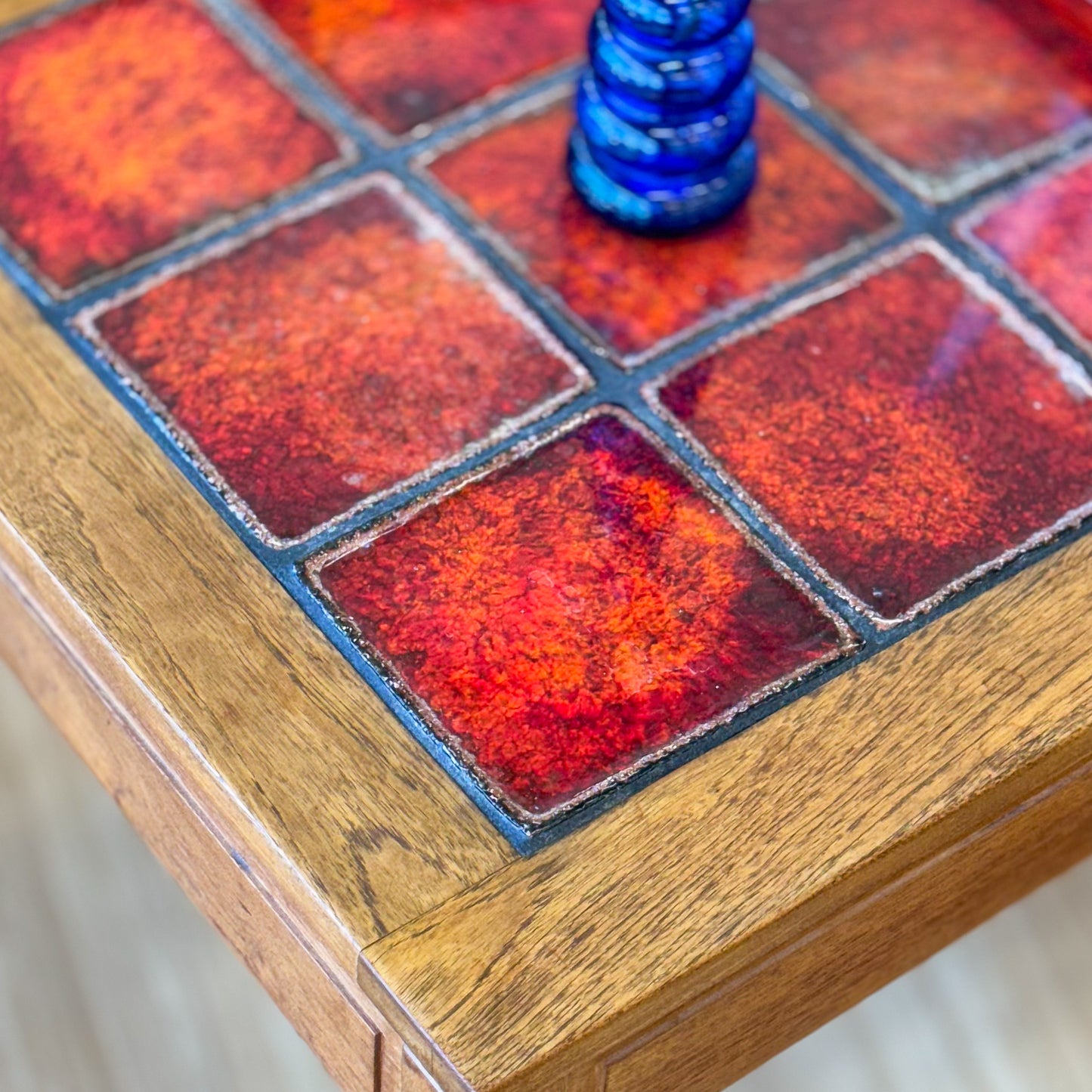 Vintage 1970s tiled top coffee table