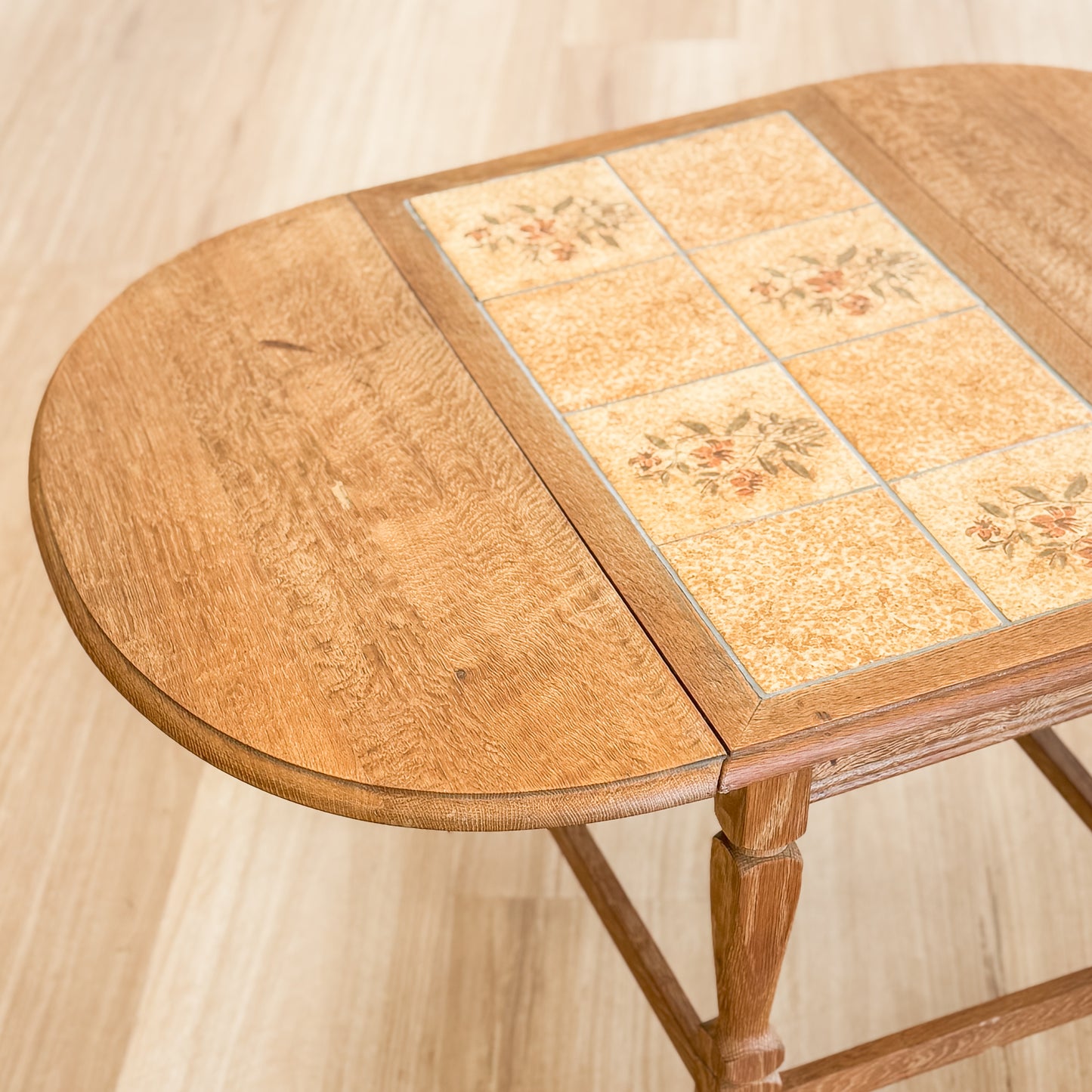 Danish oak drop side coffee table