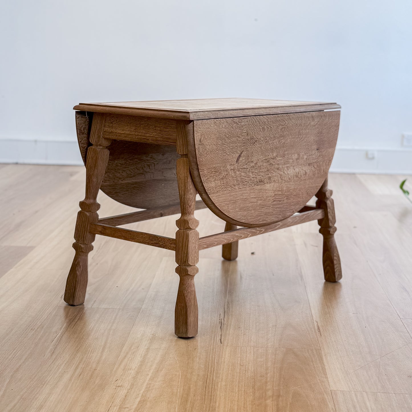 Danish oak drop side coffee table