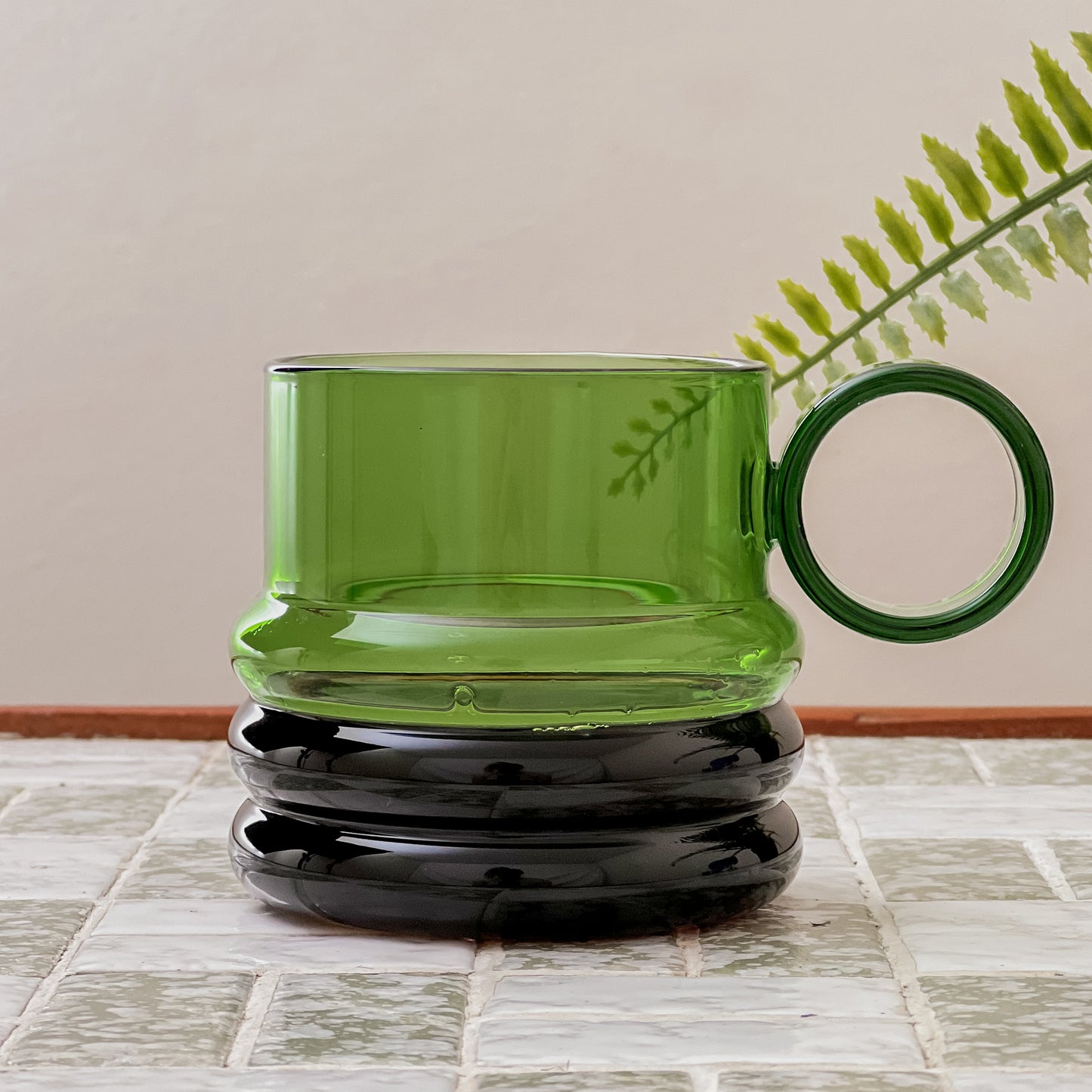 Coloured Ripple Glass Mug