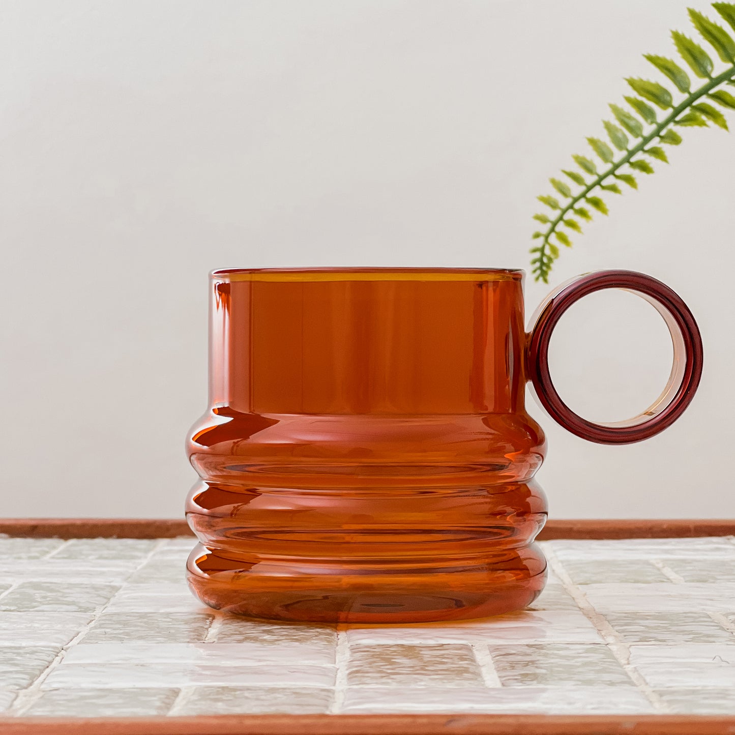 Coloured Ripple Glass Mug