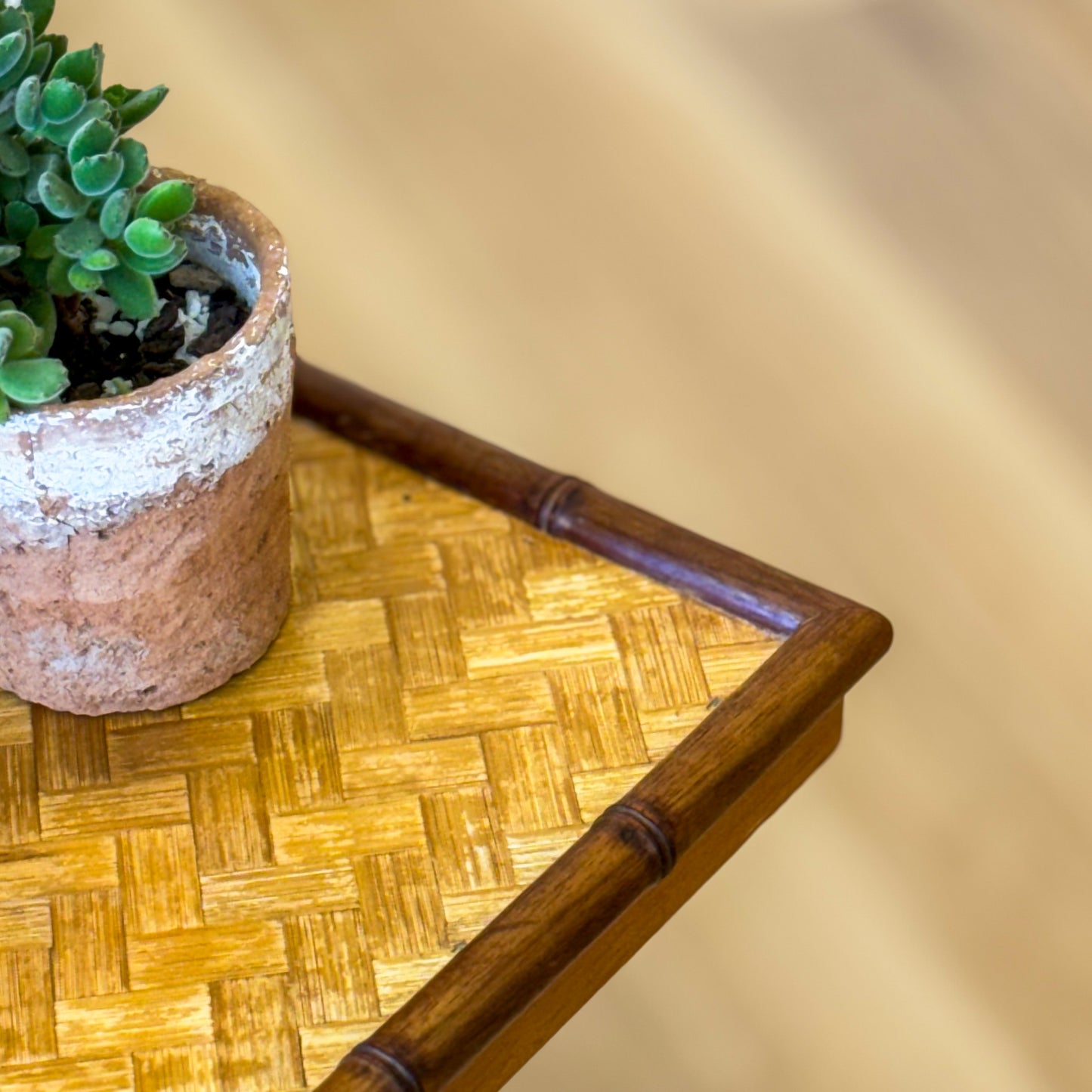 Vintage fold away bamboo table