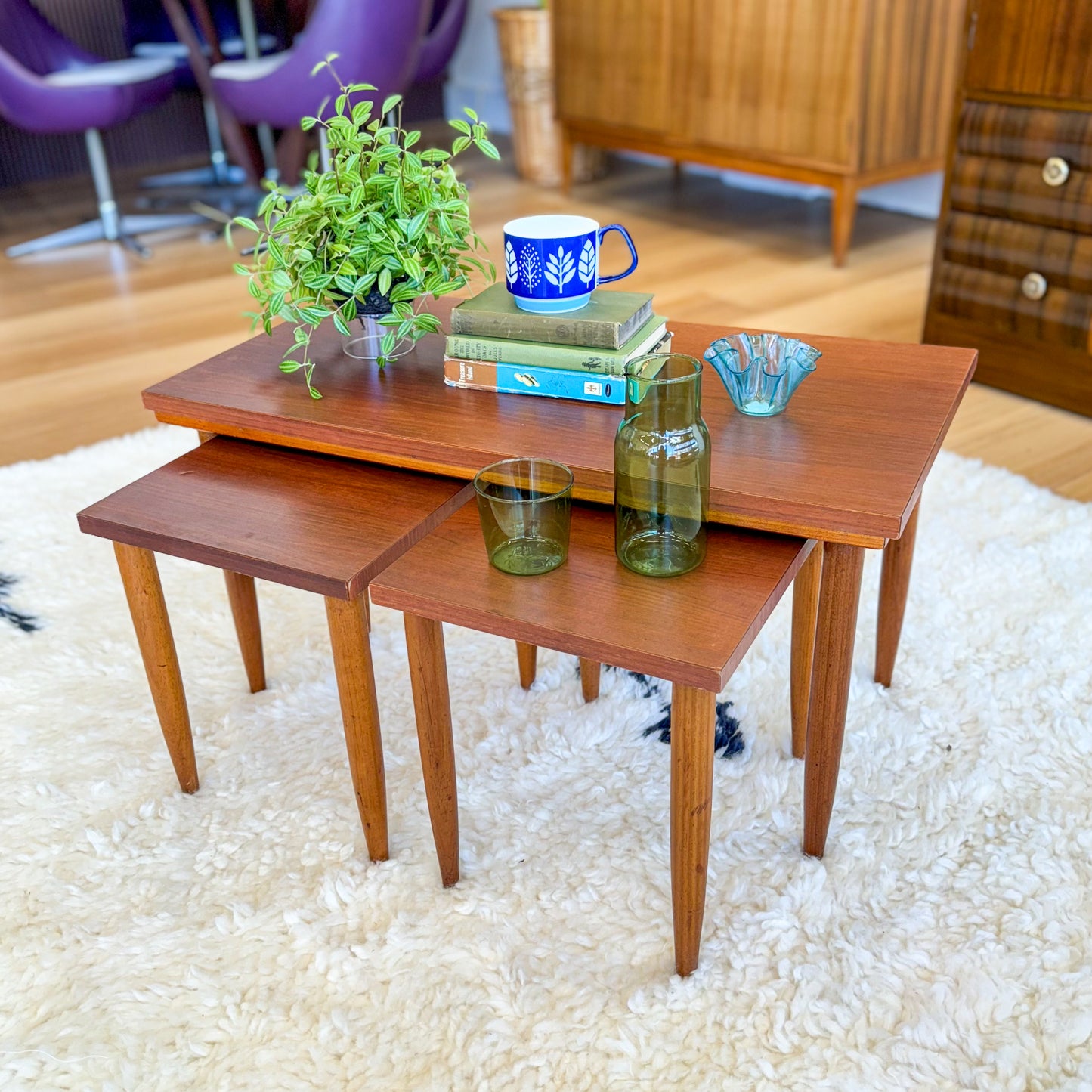 Set of three nesting tables