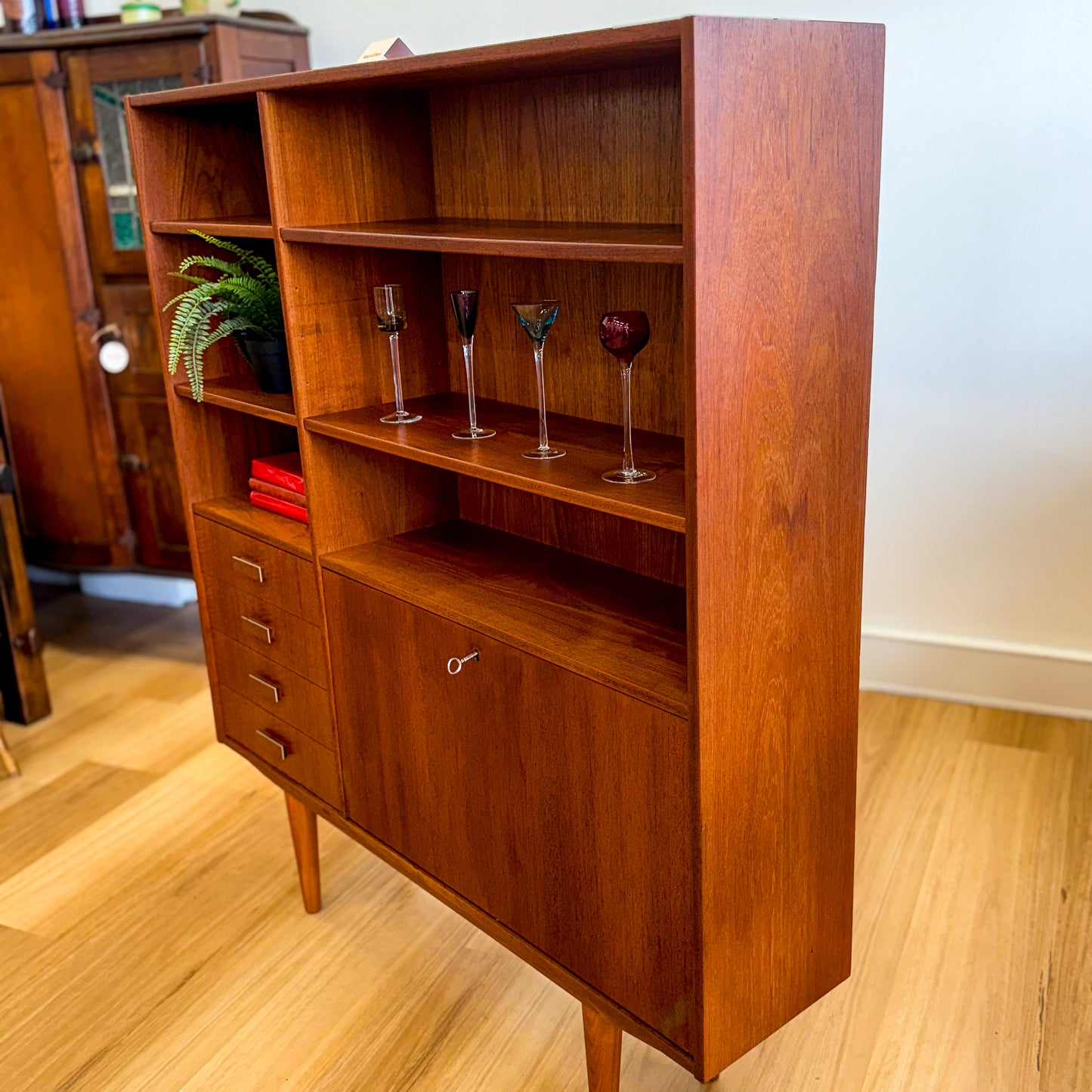 Mid/century teak Danish bookshelf