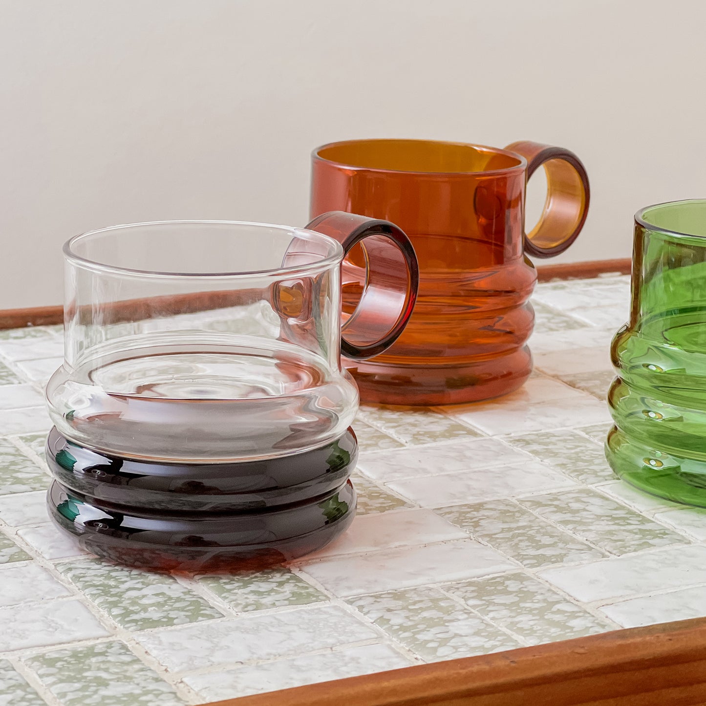 Coloured Ripple Glass Mug