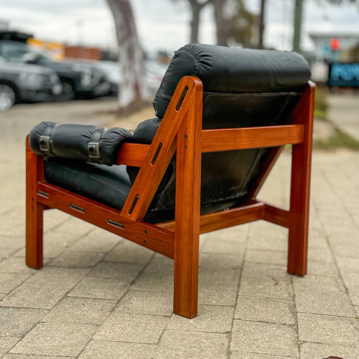 Vintage four piece modular leather and vinyl lounge suite by Module Company and Staff 1976