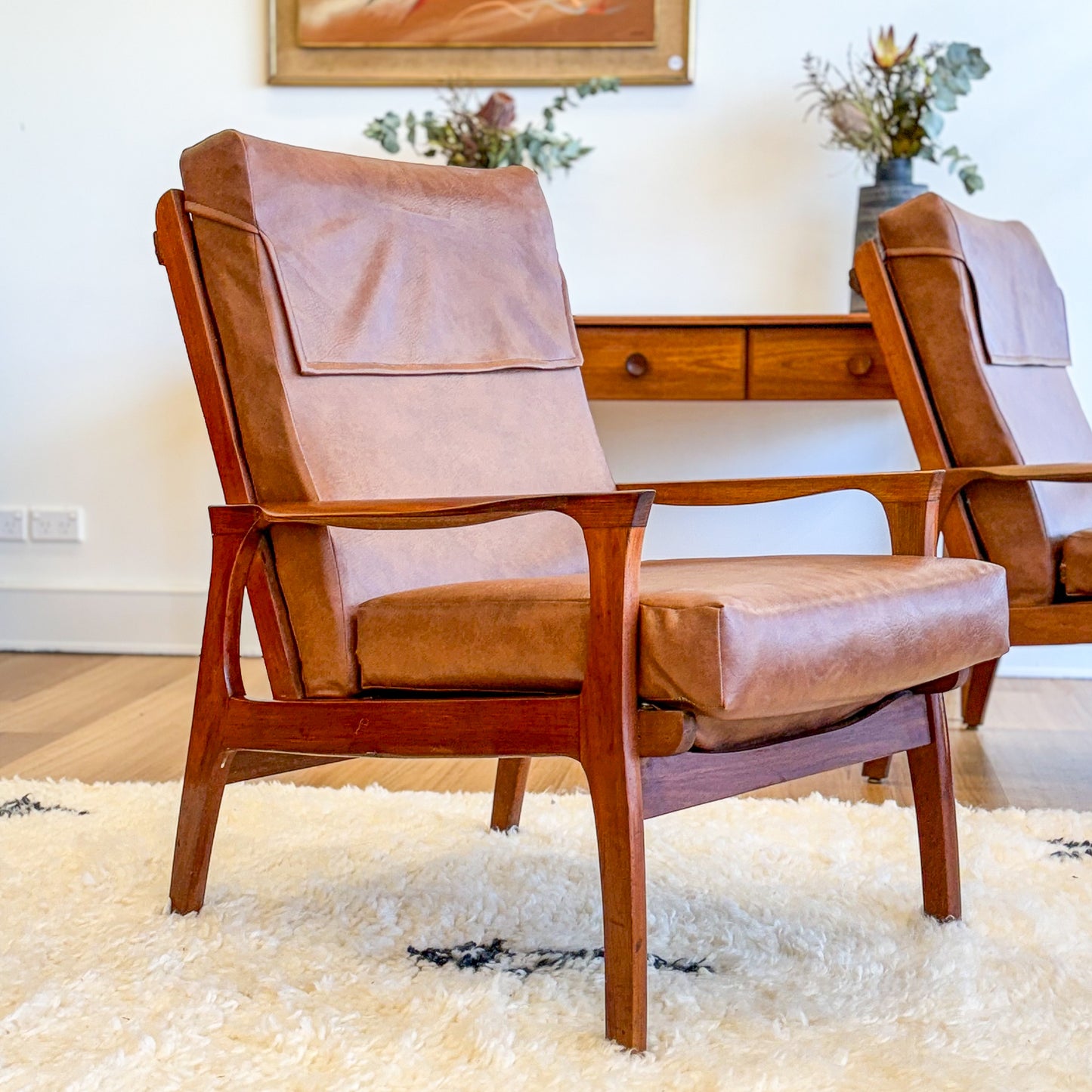 Mid century teak armchair