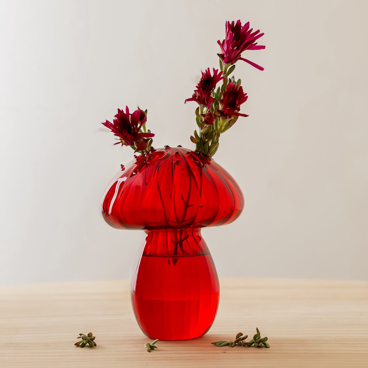 Mushroom Coloured Glass Vase