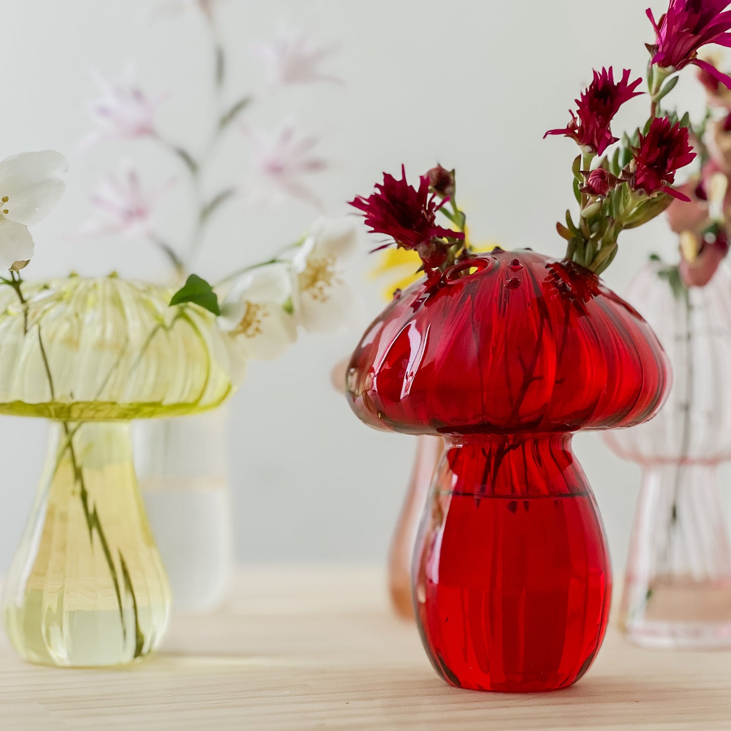 Mushroom Coloured Glass Vase