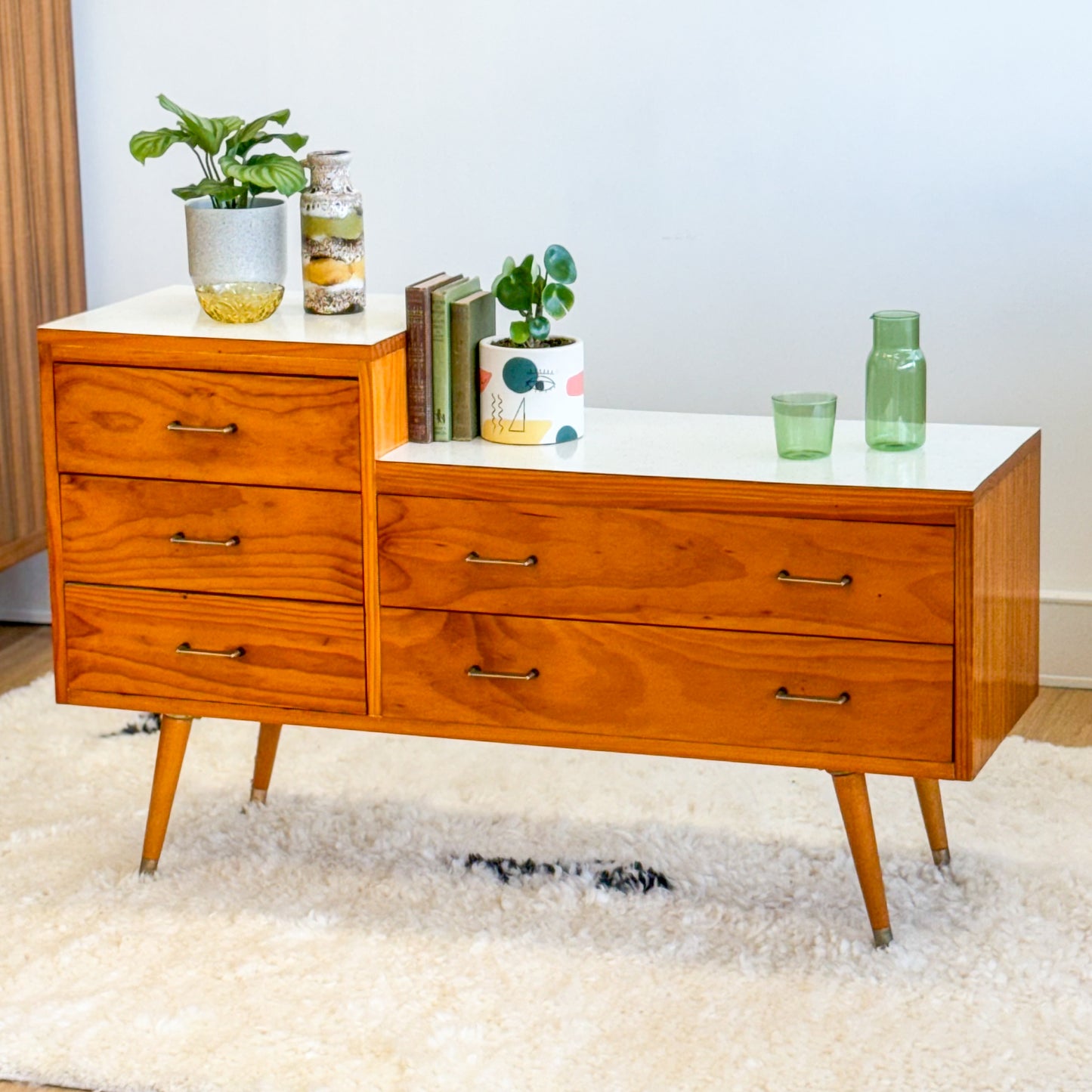 Handmade vintage telephone table