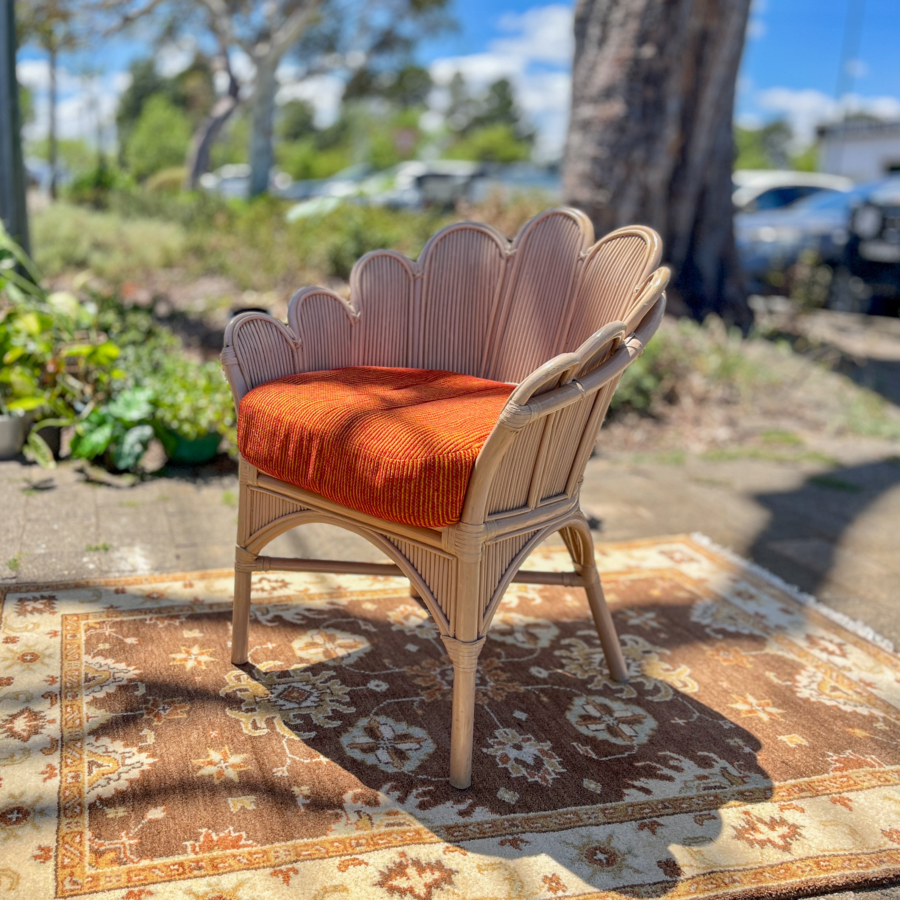 Vintage Cane Fan back Chair