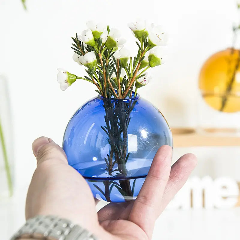 "Round" Colourful Geometric Design Glass Vase